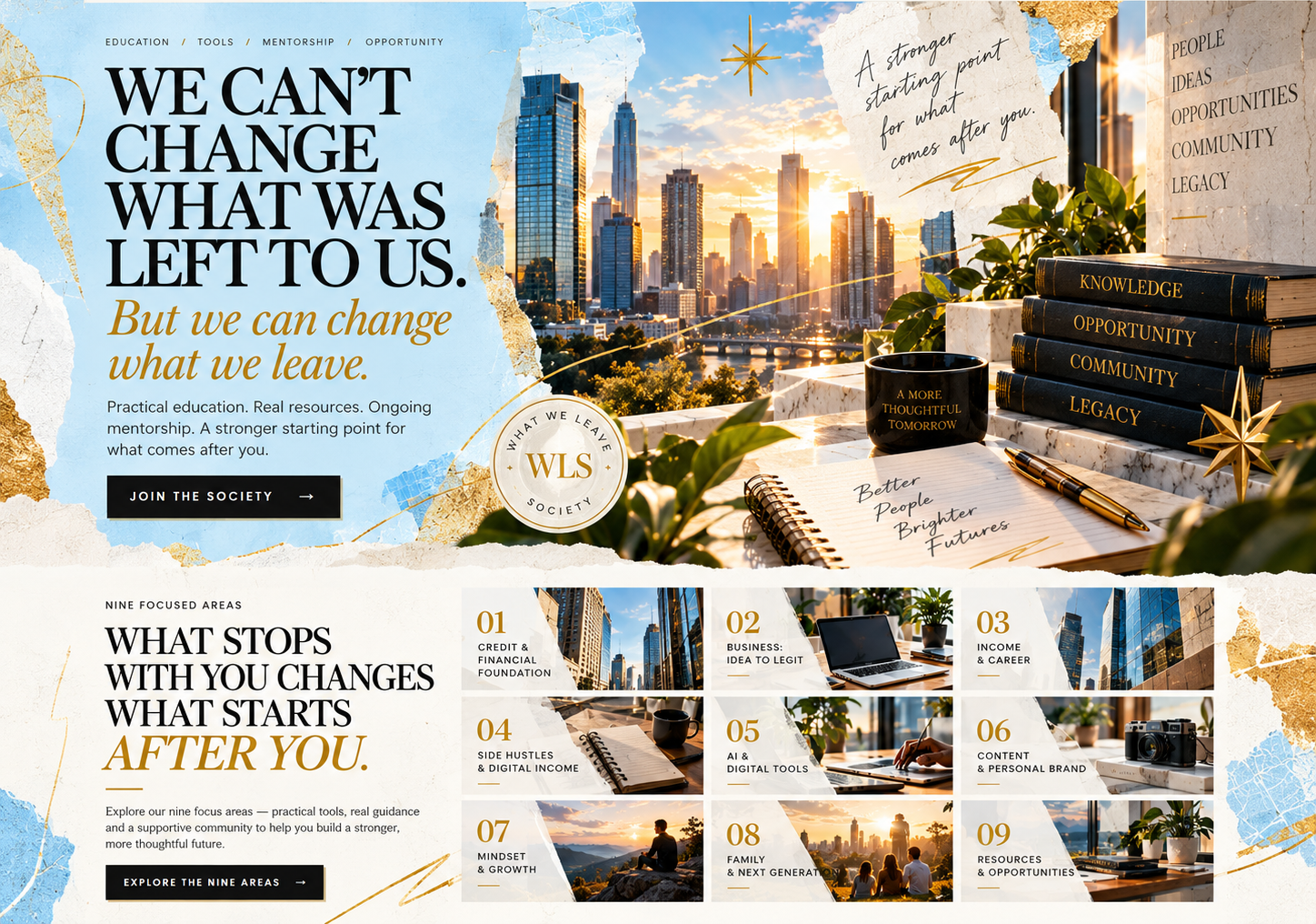 Approved Home editorial design for What We Leave Society
